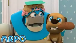 Puppy Mischief Birthday DISASTER!!! | ARPO The Robot | Funny Kids Cartoons | Kids TV Full Episodes