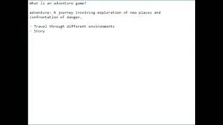 What is an adventure game?