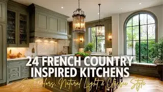 24 French Country Inspired Kitchens with Soft Colors, Natural Light & Classic Style