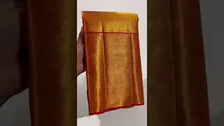 1 gram pure zari,Kanchipuram Handloom gold silk saree,Red and Gold color