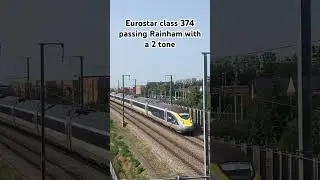 Eurostar class 374 passing rainham with a 2 tone #trains #youtubeshorts #trainspotting #eurostar