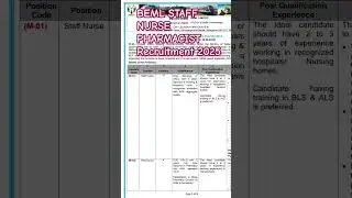 BEML staff nurse pharmasist Recruitment 2025
