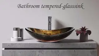 Best Bathroom Vessel Sink With ORB Faucet And Pop Up Drain: Gold ✨ and Simple :)