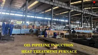 Induction Heating treatment Oil pipe line induction hardening and tempering furnace #oilpipe #heater