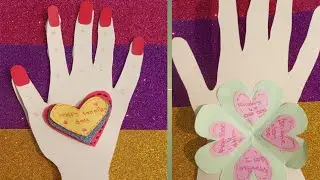 Making paper promise day hand shaped card/tutorial/promise day gift idea