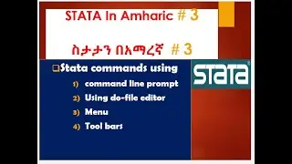 Stata commands, dofile editor, menu, navigation toolbar @seifuonebs @TeddyAfroOfficial