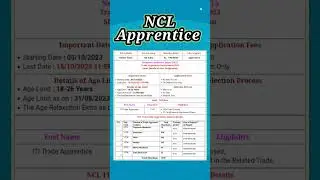 Northern Coalfield Limited apprentice Requirement | NCL Tread Apprentice | @srkitech.