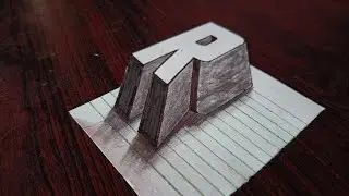 How to draw 3D Art on Paper | 3D Drawing Letter R | Prakash Kumar Art