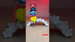 Diy Krishna ji idol making 🦚 Krishna idol Making Process 🥰 #krishna #shortsfeed #viral #youtube