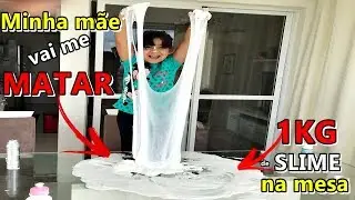 FAZENDO 1KG DE SLIME DIRETO NA MESA   EDUARDA FERR&Atilde;O
