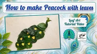 How to make Peacock with leaves 🦚 | Leaf Art Tutorial Video #viral #shortvideo #art