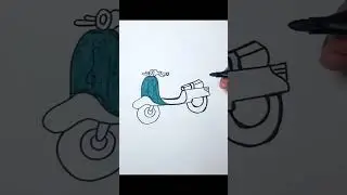 How to Draw and Color a Colorfull Scooter #shorts #scooter #drawing #drawingeasy