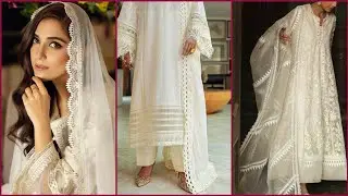 20+ White dupatta ,Ke Design ,ideas
