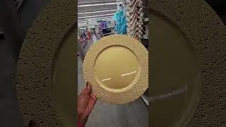 Dollar Tree New Gold Serving Platter and Chargers #fall #diningtable #dollartree