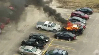 Car fire in Parking Lot, WINDSOR, 03/24/2019