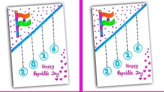 Happy Republic Day greeting card tutorial / how to make Republic day card handmade 2026 card