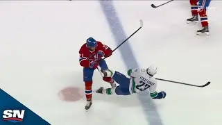 Canadiens' Cole Caufield Scores After Kaiden Guhle's Massive Open-Ice Hit