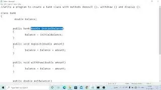 7_Bank Program For Deposit, widraw and display method