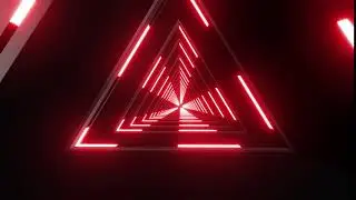 Triangular Neon Dashed Red Line Tunnel | Motion Background Animation | No Copyright | Visual Effects