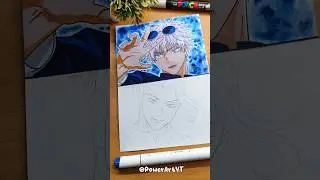 Drawing Gojo vs Geto ✨ #jjk #gojo #イラスト #イラストメイキング #howtodraw