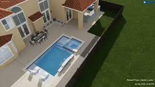 Pool with Raised Spa and Wall