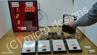 micro designs 4 Counter Queue Management System with Token Dispenser, Central Display, Calling units