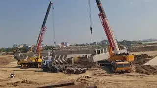 Processing install girder for pre-cast on bridge work. #mobilization #crane #bridge #construction