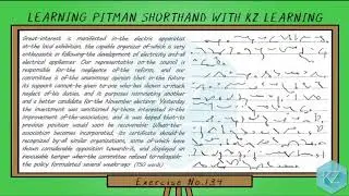 Pitman Shorthand - Exercise No.134 Dictation (60 WPM) - KZ Learning