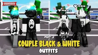 COUPLE BLACK & WHITE Outfit Ideas (EMO/Y2K) In Brookhaven ID/CODES - Roblox Part 8