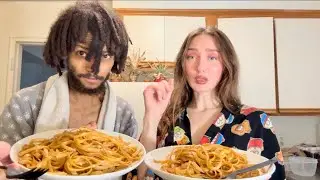FAMILY VLOG! Dog Walk, Dog Food, Eating Soy-Garlic Noodles, Funyuns, Honey Bun, MORE! #MUKBANG #VLOG