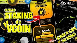 FAZENDO O STAKING DE VCOIN NO VOXEL🧐(CLAIM DI&Aacute;RIO de 32.4% mensal?!) | Voxel Telegram