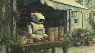 Lonely Robot in Overgrown Market &ndash; Lo-Fi Ambient Loop for Deep Focus & Emotional Calm 🌿🤖