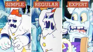 Cuphead DLC - Mortimer Freeze - Simple vs Regular vs Expert Difficulty