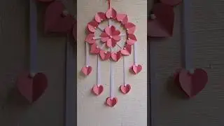 DIY Paper Heart Wall Hanging 💖 | Easy Room Decor Craft |#diy #craft #wallhanging #shorts