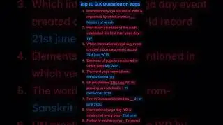 Top 10 yoga question Gk