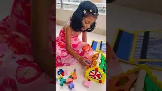 UNBOXING WOODEN SHAPES AND NUMBER HOUSE @theEleFant #toys #learncolors #holiday #trending #shorts