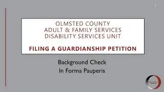 Guardianship: Background Check In Forma Pauperis