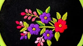 Colorful Floral Hand Embroidery Tutorial |        Simple & Elegant Flower    Design
