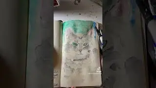 A kitty is hiding something. #felineart #catdrawing #art #catart #catartist #painting #catpainting