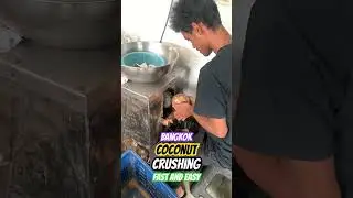 Bangkok dry coconut scraper crushed coconut. Morning Local market walk through