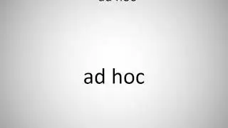 How to say ad hoc in German?