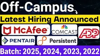 ADP, McAfee , Cornerstone Hiring | OFF Campus Drives | 2025, 2024 Batch | Persistent Jobs