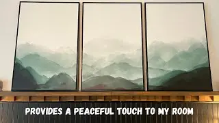 Peaceful Mountains Watercolor Framed Canvas Wall Art