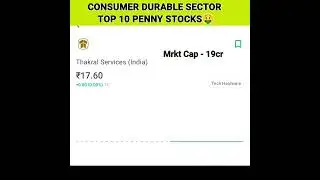 Consumer Durable Sector Top 10 Penny Stocks ll मल्टीबैगर रिटर्न मिल सकता है 🤑!