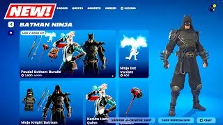 NEW Batman Ninja Skins BUNDLE & EMOTES Item Shop Fortnite! (Knight Batman & Karuta Harley Quinn)