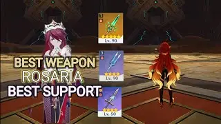 Best weapon ROSARIA best supports 4star character ( mavuika) #genshin #hoyovers 