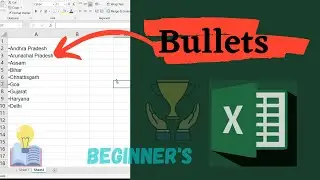 Add bullet points in Excel in 2 min | Beginner's excel tutorial, MS Excel course in Hindi