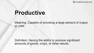 Productive Meaning
