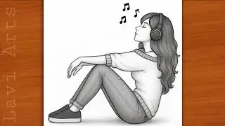 Relaxing Girl Pencil Drawing | Easy Step by Step Sketch Tutorial | kız resmi | Drawing 