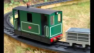 Clockwork self-build tram on the garden railway, 2024 & 2025